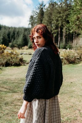 Charcoal colour way of Cocoon Cardigan