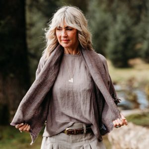 textured linen scarf