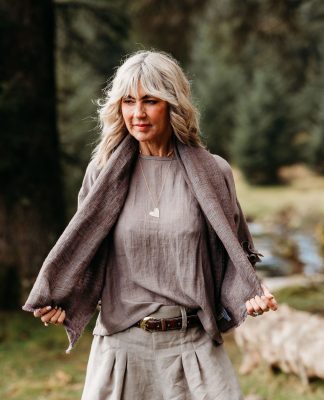 textured linen scarf