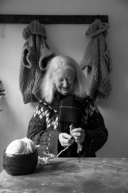 one of our lovely knitters at The Make Shed